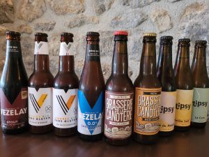 Bières de vézelay blonde blanche ambrée ou stoot. La vézelay sans alcool 0.0%, la brasserie de la canoterie Belgian pale ale et pale ale les bières de tipsy brewering : triple du morvan, la cure, la petite soif